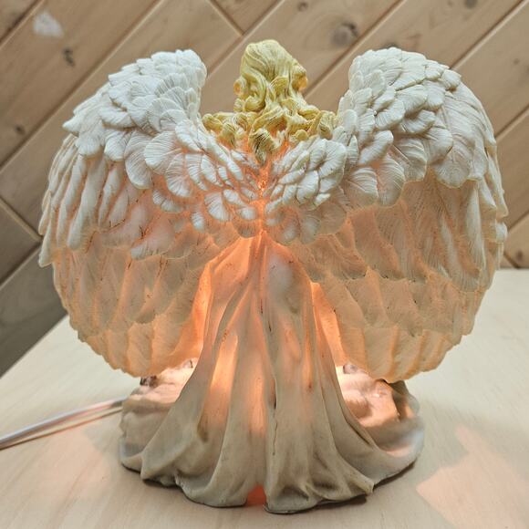 Vintage7.5" Sculptured Nightlight Angel Over Nativity Scene Electric Light READ - Picture 4 of 9